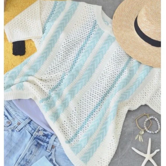 🍀LAST ONE🍀🎉HOST PICK🎉Open weave short sleeve sweater - Picture 2 of 4